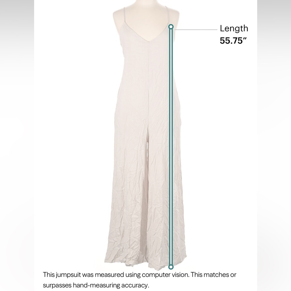 NWT Heatwave Beige Wide-Leg Swim Cover-Up Jumpsuit Size L open back v neck - Picture 6 of 14